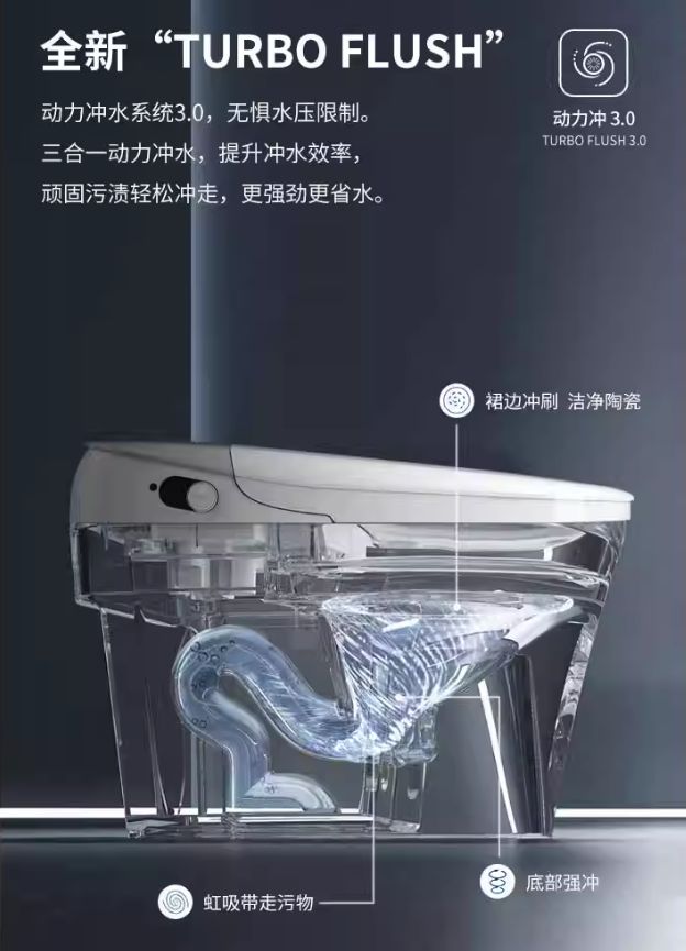 便洁宝智能马桶动力冲30：挑战水压让马桶也玩起速度与激情！