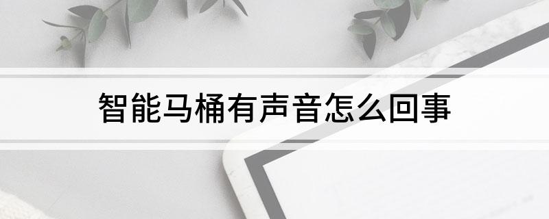 智能马桶有声音怎么回事