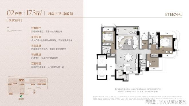 270°环幕主卧！福田卓越缦悦檀府173㎡四房私享市民中心全景(图10)