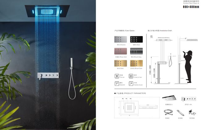 工厂外贸暗装LED淋浴花洒【浴旺】参加2025民族卫浴峰会(图4)