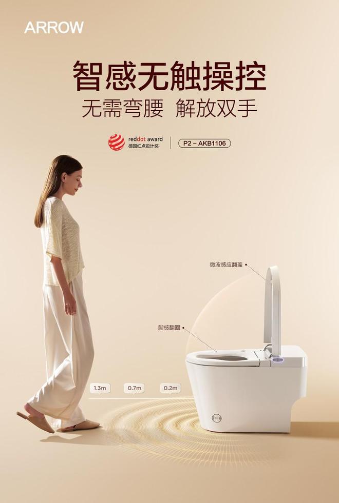 ARROW箭牌P2智能马桶搭载灵动智慧冲冲力强劲更节能(图2)